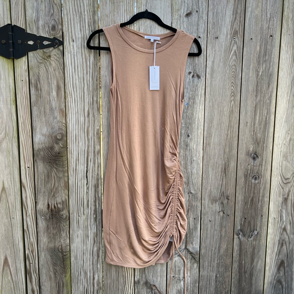ANTISTAR Tan Tank Sleeveless Ruched Dress Women’s  Medium NWT NEW